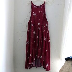 Torrid Floral Challis‎ High Neck High Low Fit & Flare Dress Size 4X Sleeveless